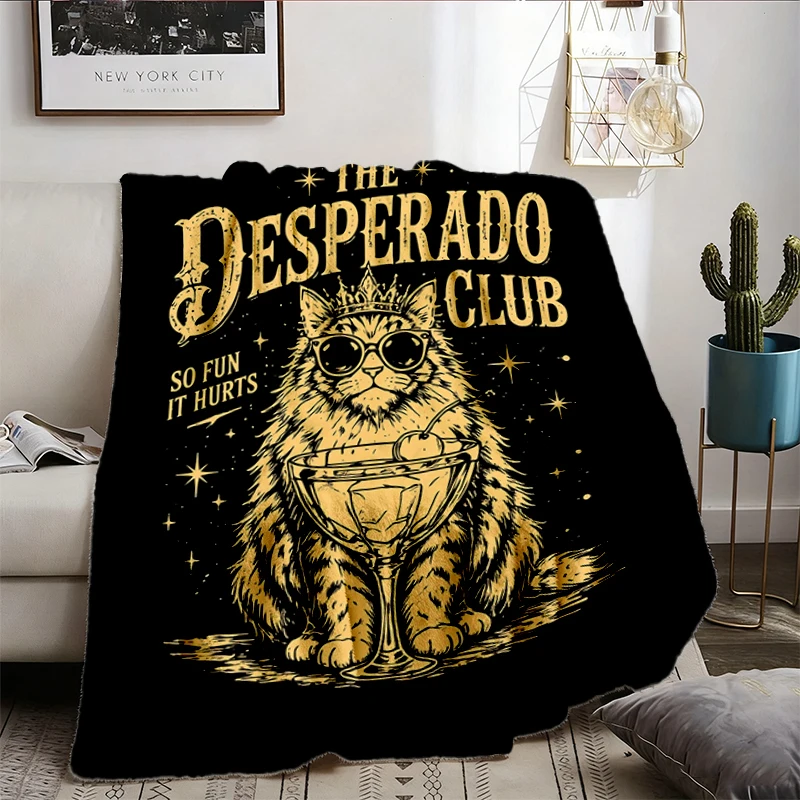 The Desperado Club Comfy Blanket, Dungeon Crawler Carl Princess Donut Flannel Blanket, Sci-Fi Book Lover Gold Design