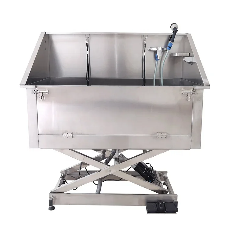 PET Veterinary Pet Grooming Bath Spa Pool Moving Door and Hair Dryer Veterinary Bath Pool Cleaning Dog Bath Sink