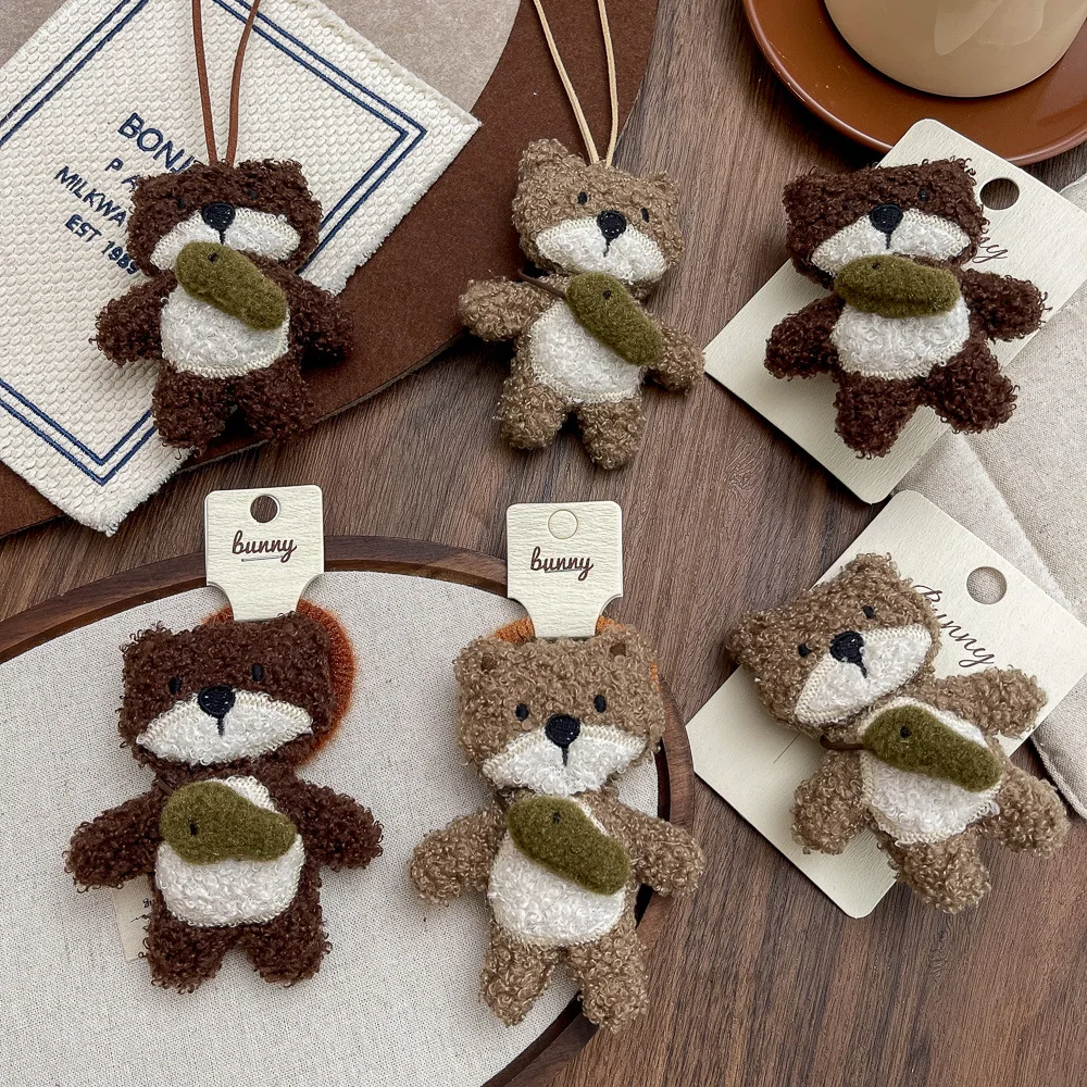 

1pc Plush Bear Hairpin Elastic Hair Band Cute Cartoon Hair Rope Tie Children's Hair Accessories Pendant Rubber Band Headdress