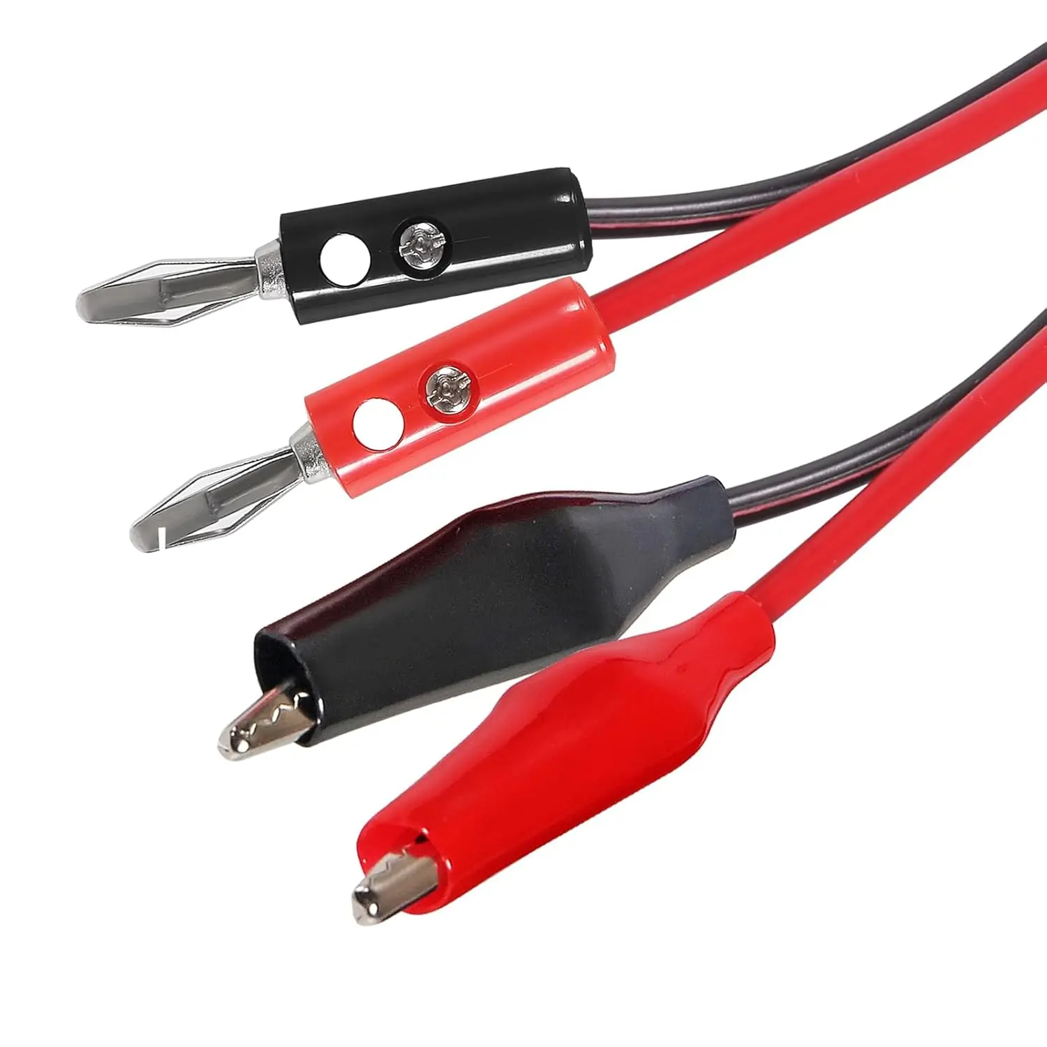 2PCS 4mm Banana Plug to Alligator Clip Test Leads 100cm/3.3ft Premium Copper Jumper Wires with Soft Flexible Cable for Testing