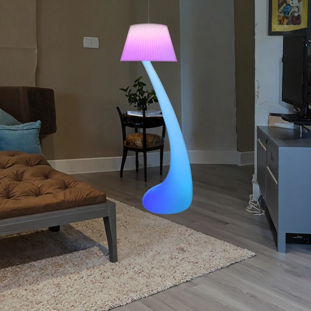 Creative Modern Corner Colourful Led RGB Floor Lamp PE Arc Floor Lighting for Living Room Hotel Decorative