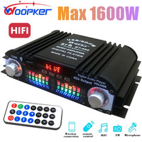 Woopker BT-998 1600W Max Power HiFi Sound Amplifier Digital 4 Channel Audio AMP Bluetooth Karaoke Player FM For Car Family Party
