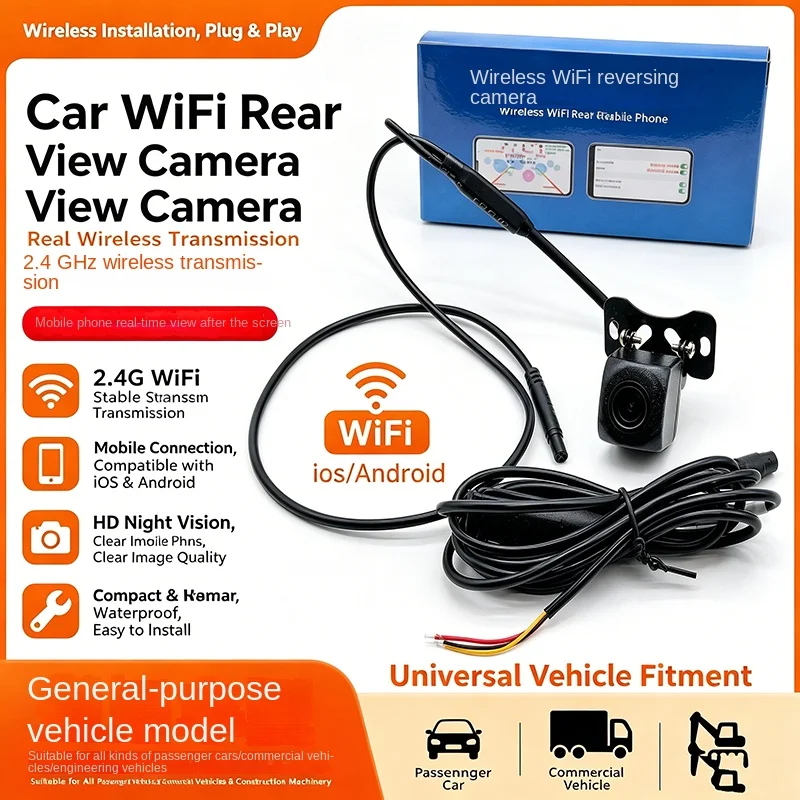 JISUIDA Wifi HD 170 Degree Car Rearview Camera Wireless Waterproof Wifi Backup Camera 12V 24V For Android Ios - view 3