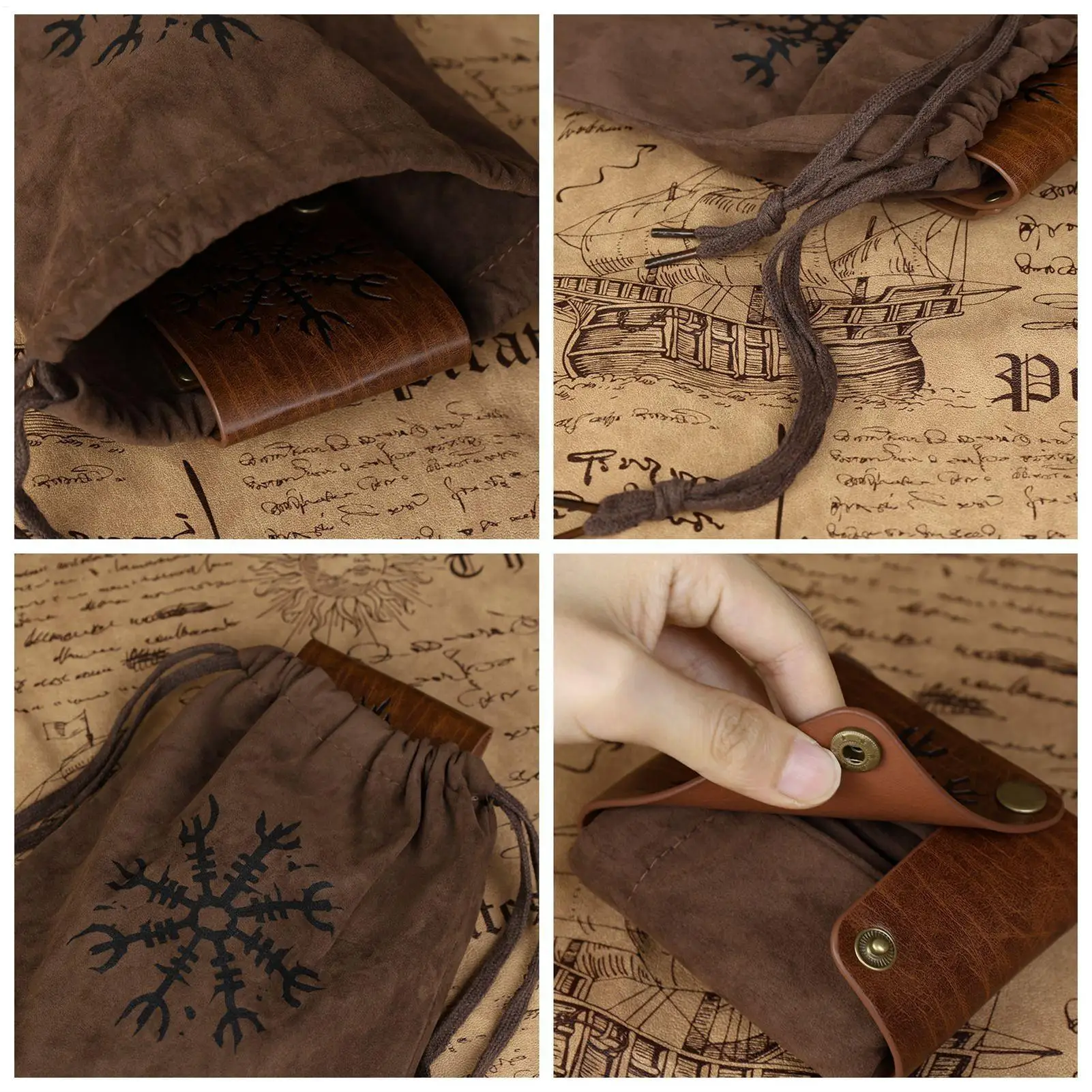 

20x25cm Medieval Pouch. That Can Be Hung On A Belt, Men's Coin Purse, High-quality Retro Waist Bag Medieval Belt Pouch Bags