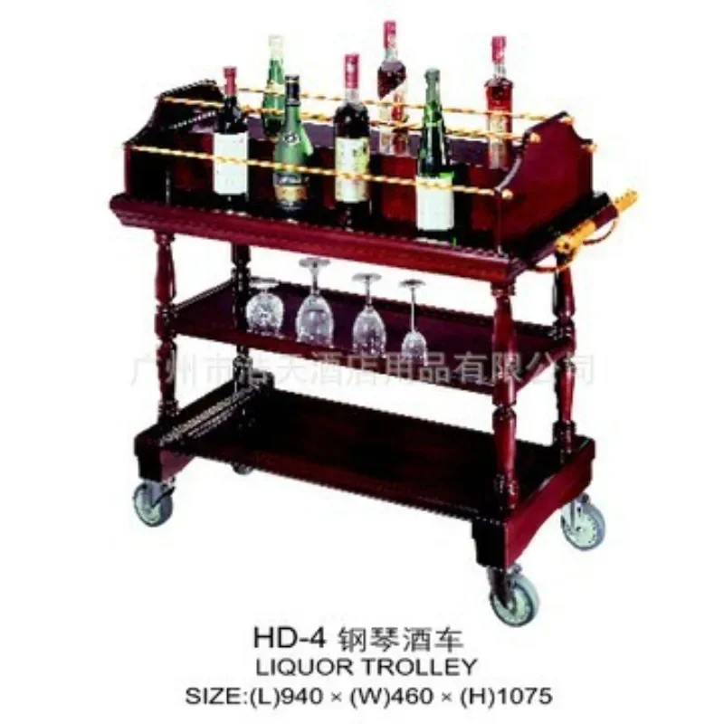 Recommended stainless steel titanium and other hotel supplies wine truck, high-quality hotel service truck, superior quality