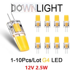 1-10 pces 12v ac/dc mini g4 cob lâmpada led 12v ac/dc milho luz 2.5w lâmpada lustre spotlight substituir lâmpadas de halogéneo branco frio/quente