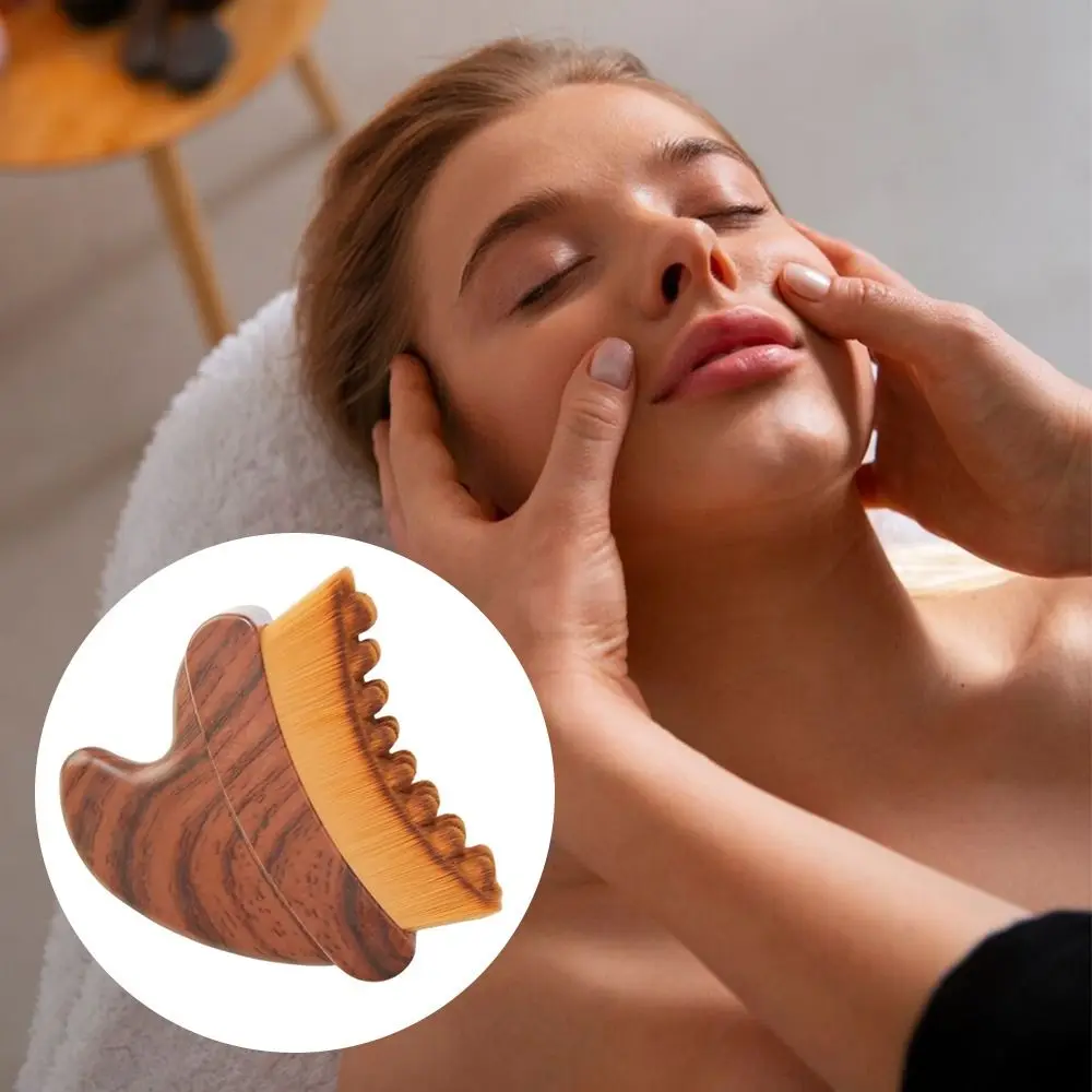 Portable Lymphatic Drainage Face Brushs Chin Reduce Puffiness Concave Handle Lymphatic Contour Face Brush Multi-function