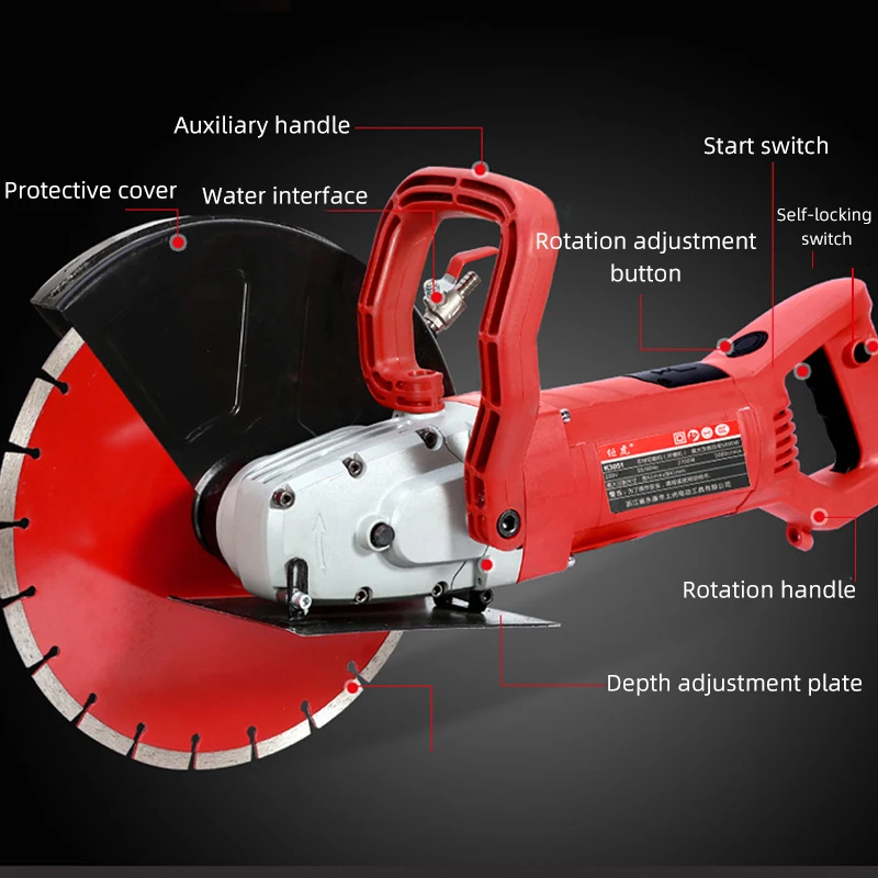 3000W Electric Slotting Machine High Power Multifunctional Concrete Red Brick Wall Cutting Machine 220V for Home Improvement