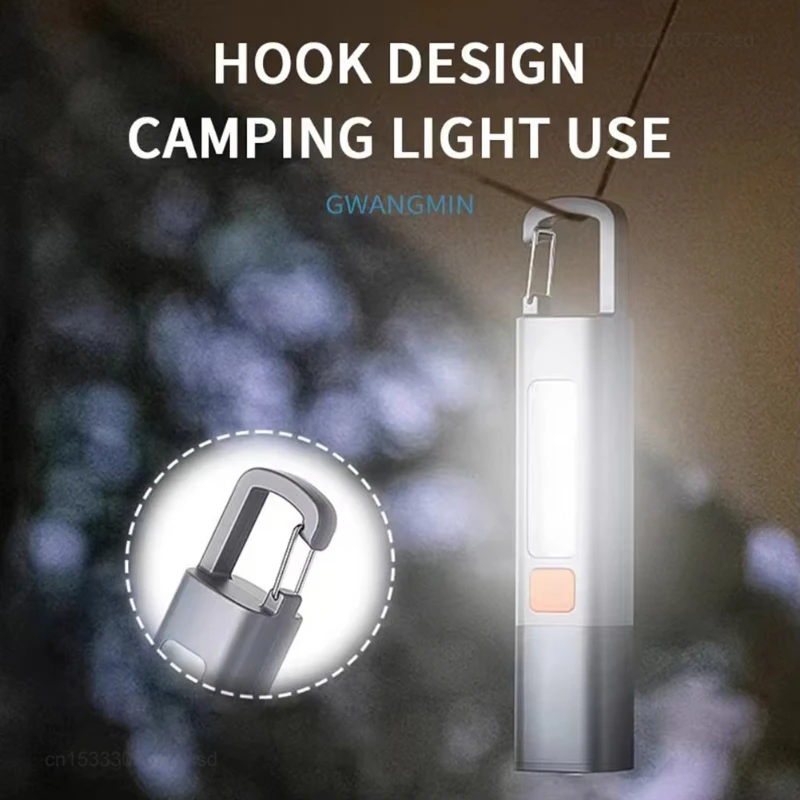 Xiaomi Mini LED Torch Light with Hook COB Side Light Protable Camping Hiking Waterproof Zoomable Rechargeable Small Flashlights