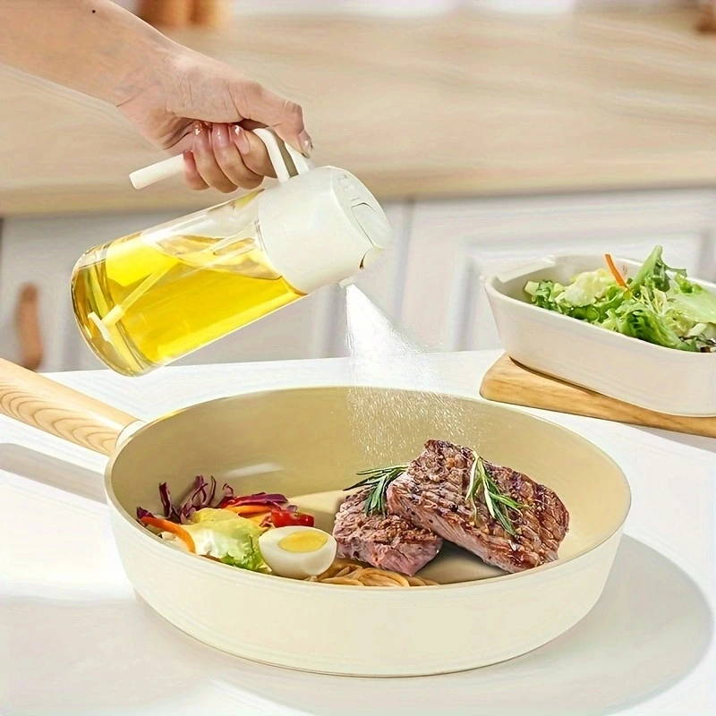 Botella de vidrio para freidora de aire, bote de spray de aceite a prueba de fugas, dos latas de spray de aceite para el hogar y la cocina