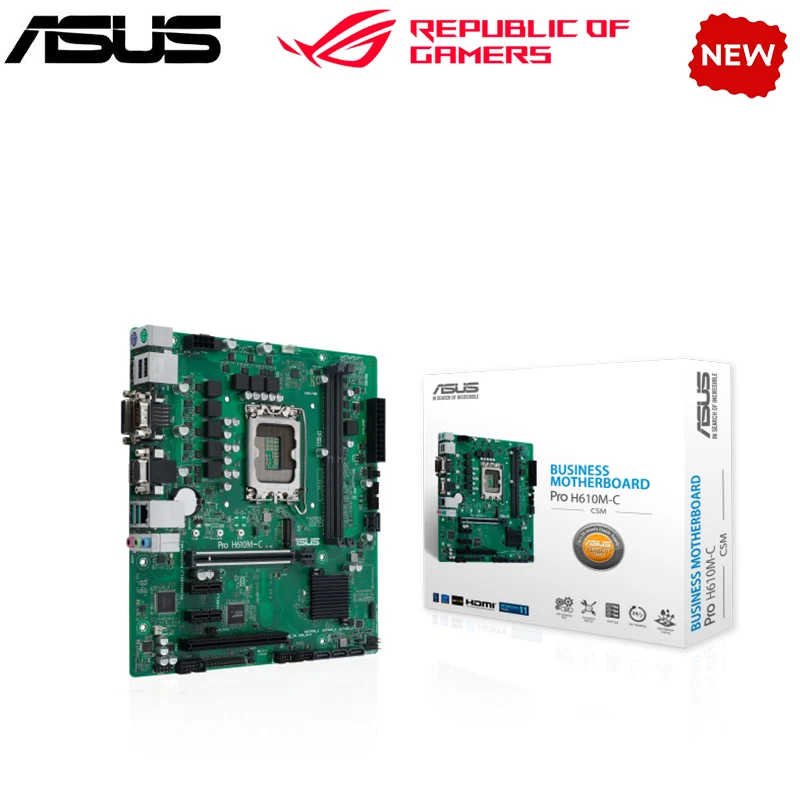 NEW H610M H610M-C For ASUS Pro H610M-C-CSM LGA 1700 DDR4 Motherboard H610 Supports CPU i5 12400f i3 12100f 12700f