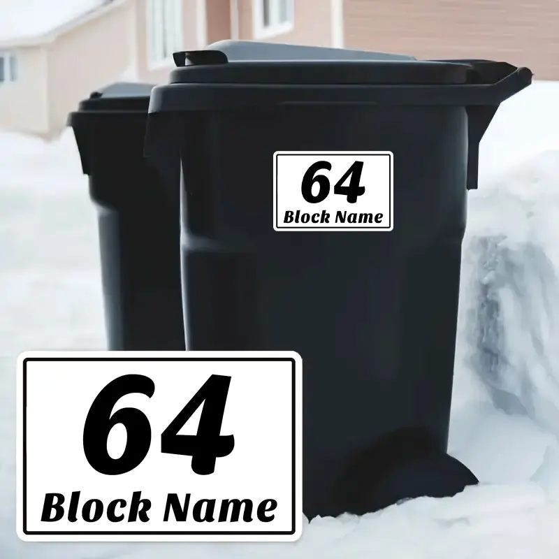 Custom Street Name and Number Trash Can Sticker Self-Adhesive Waterproof Sunscreen Personalized Vinyl Decal