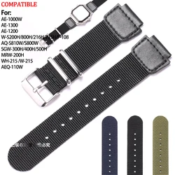 18mm Premium Nylon Leather Strap Suitable for Casio MRW-200H PRG-270 W800H F-108WH StainlessSteel Ring PinBuckle Men's Watchband