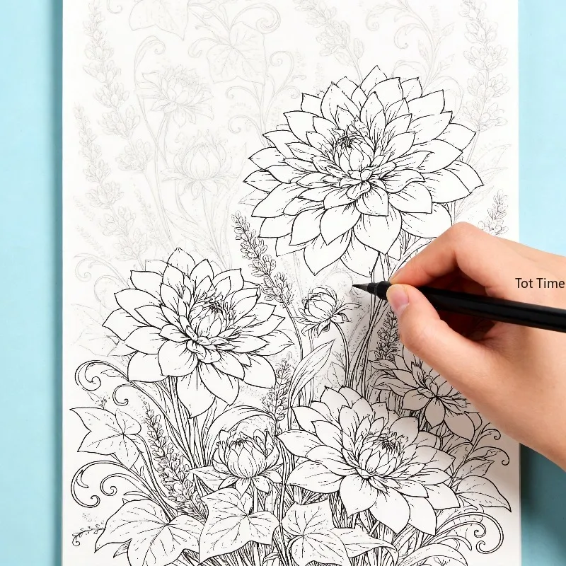 A Hand Drawn Book for Adults To Calm Down, Heal, and Relieve Stress. It Includes A Graffiti Sketchbook, A Colored Picture Book