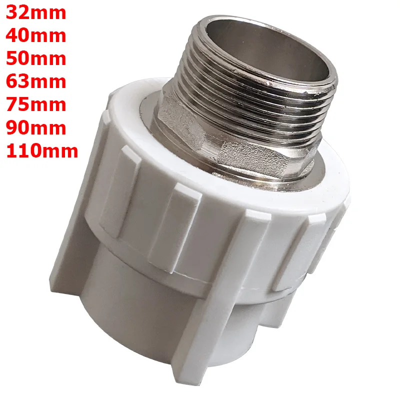 PPR Male Thread Adapter 32/40/50/63/75/90/110mm Plastic Copper Connector 1