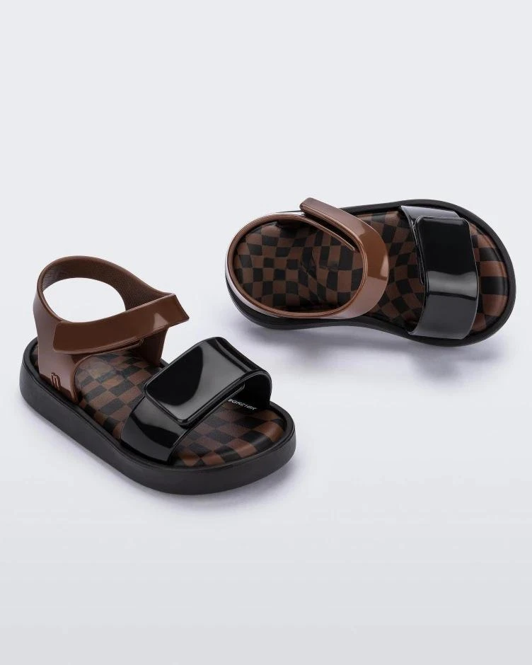 2024 Boys Leisure Checkered Sandals Kids Girls Flower Printed Beach Shoes Children\'s Non-slip Soft Sole Jelly Shoes