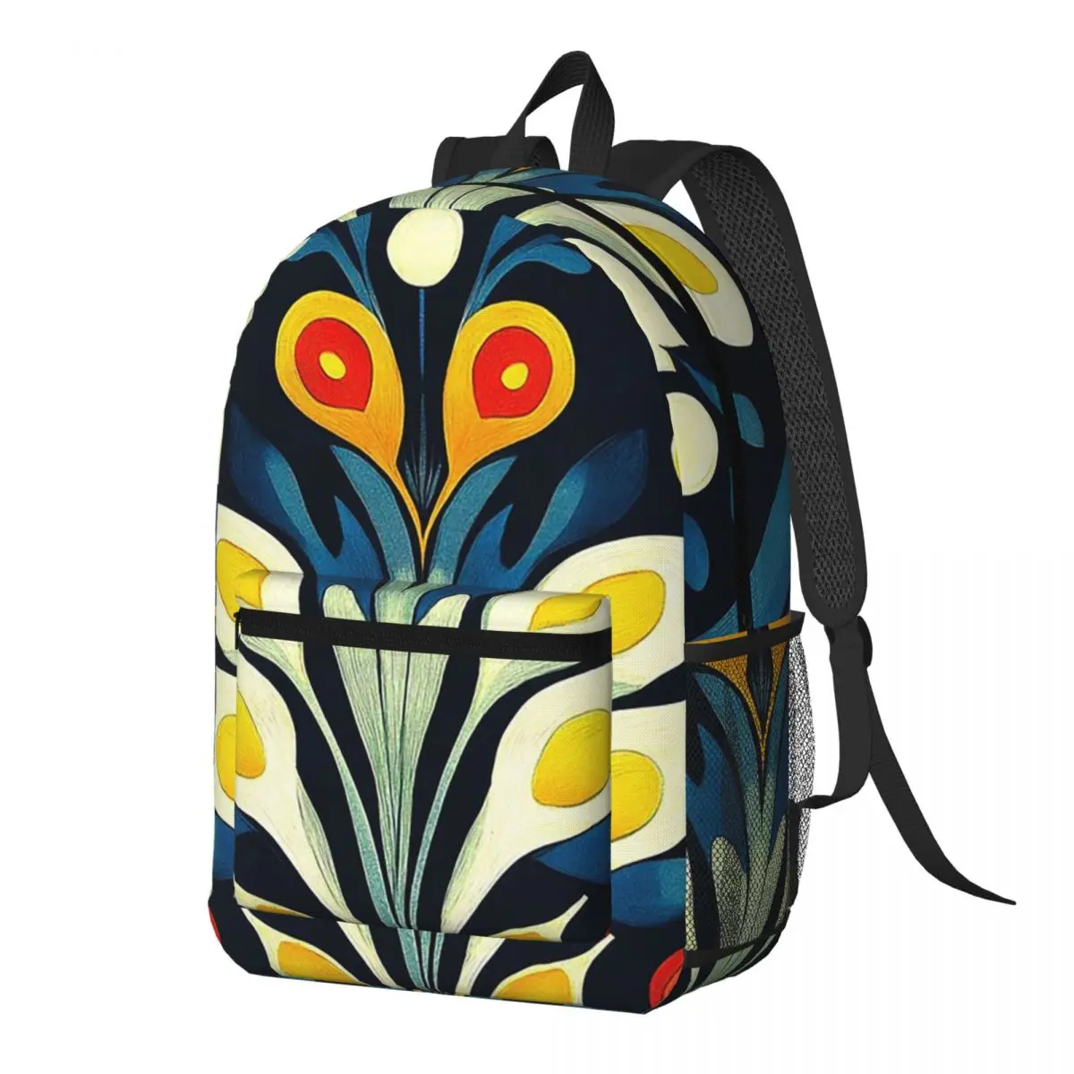 

Boho-Inspired Blue, Yellow And Red Abstract Backpack Daypack Large Capacity Boy Girl BookBag School Bag Shoulder Bags Men Women