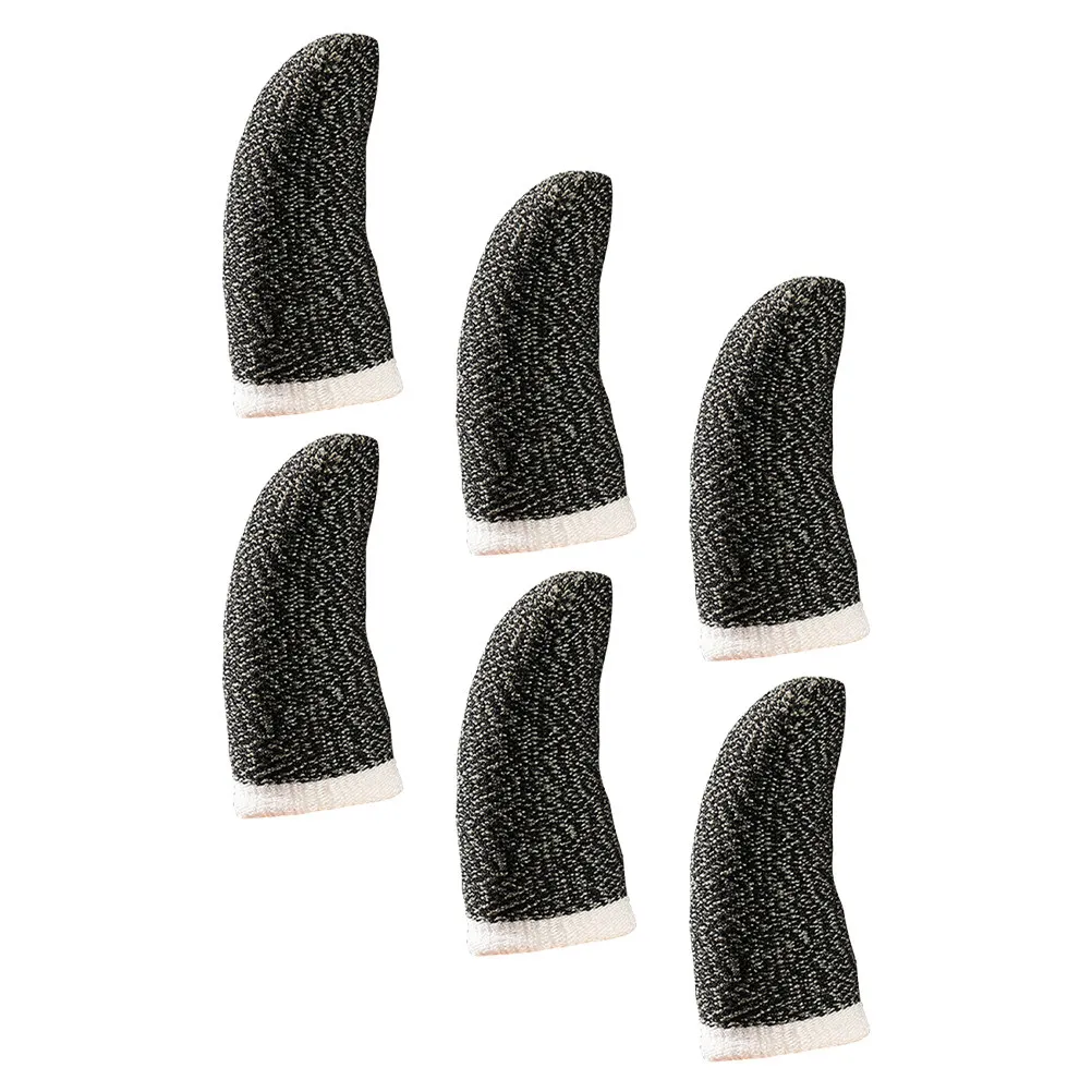 

6Pcs Anti-Sweat Finger Sleeves Breathable Elastic Mobile Game Finger Covers Conductive Fiber Touchscreen Thumb Sleeve Game