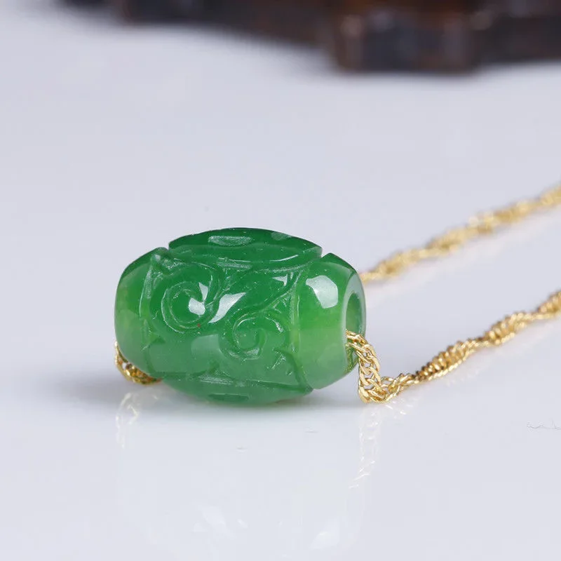 Natural A Green Jade Money Beads DIY Pendants Bangle Charm Jadeite Jewellery Fashion Accessories Amulet Gifts for Women Men