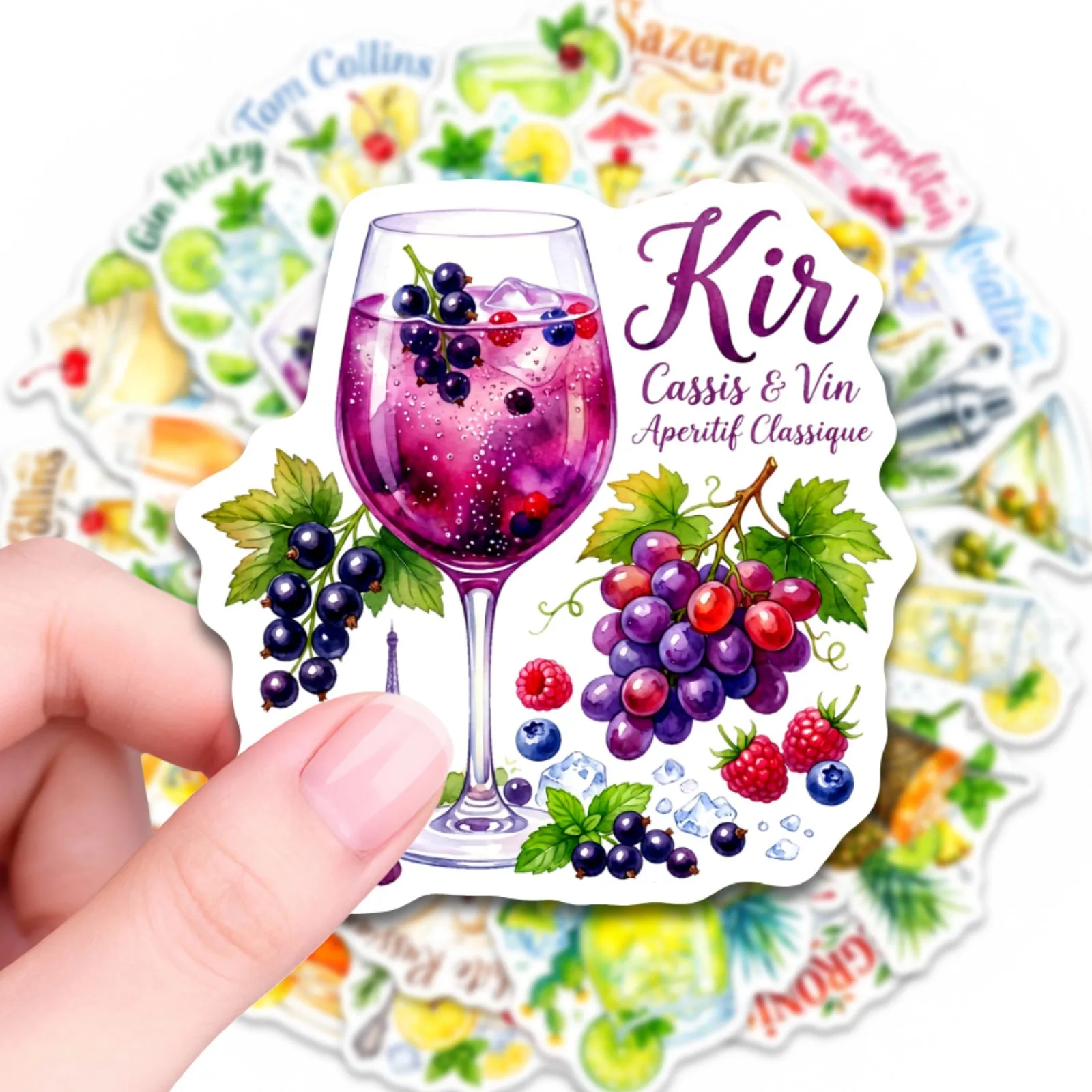 50-100PCS Summer Cocktail Stickers, Fresh Hand-drawn Drink Graffiti Sticker Pack for Journaling, Notebooks Decor