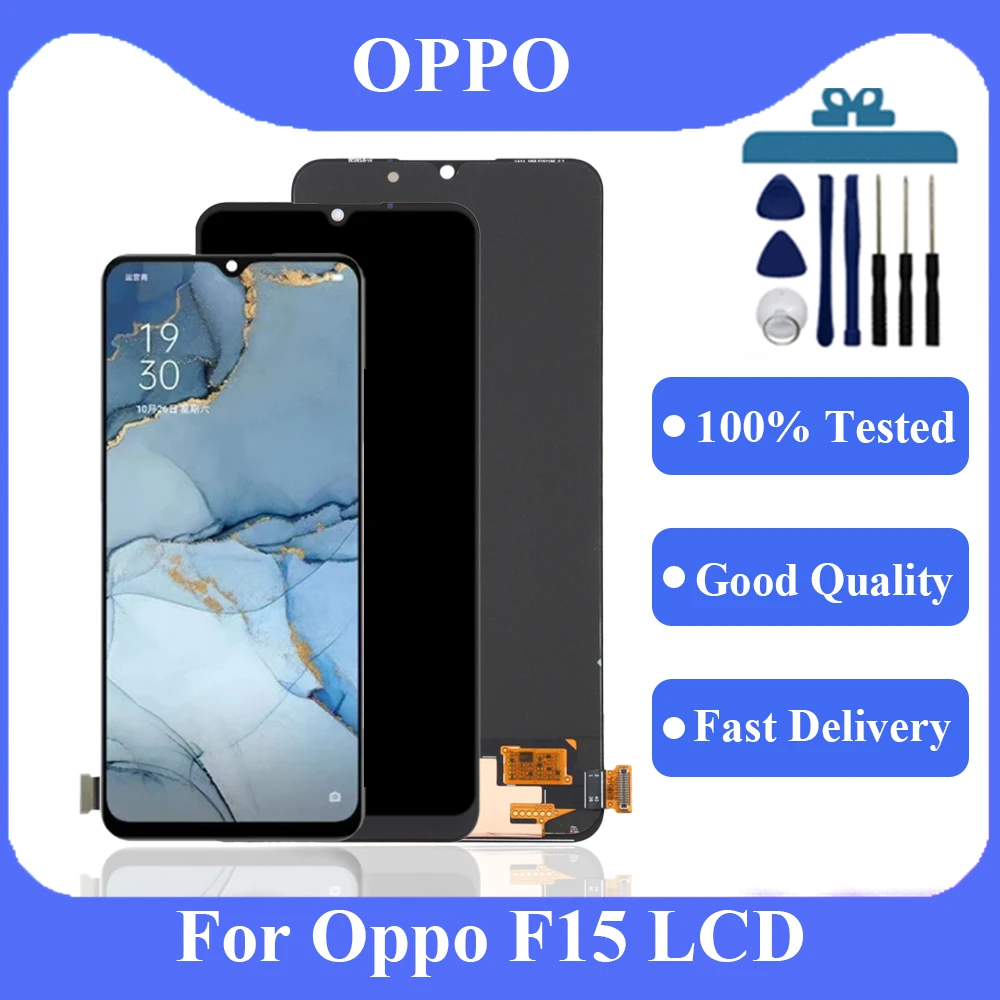 

Original AMOLED / TFT For Oppo F15 CPH2001 LCD Display Touch Screen Digitizer Assembly Replacement For Oppo F15 lcd