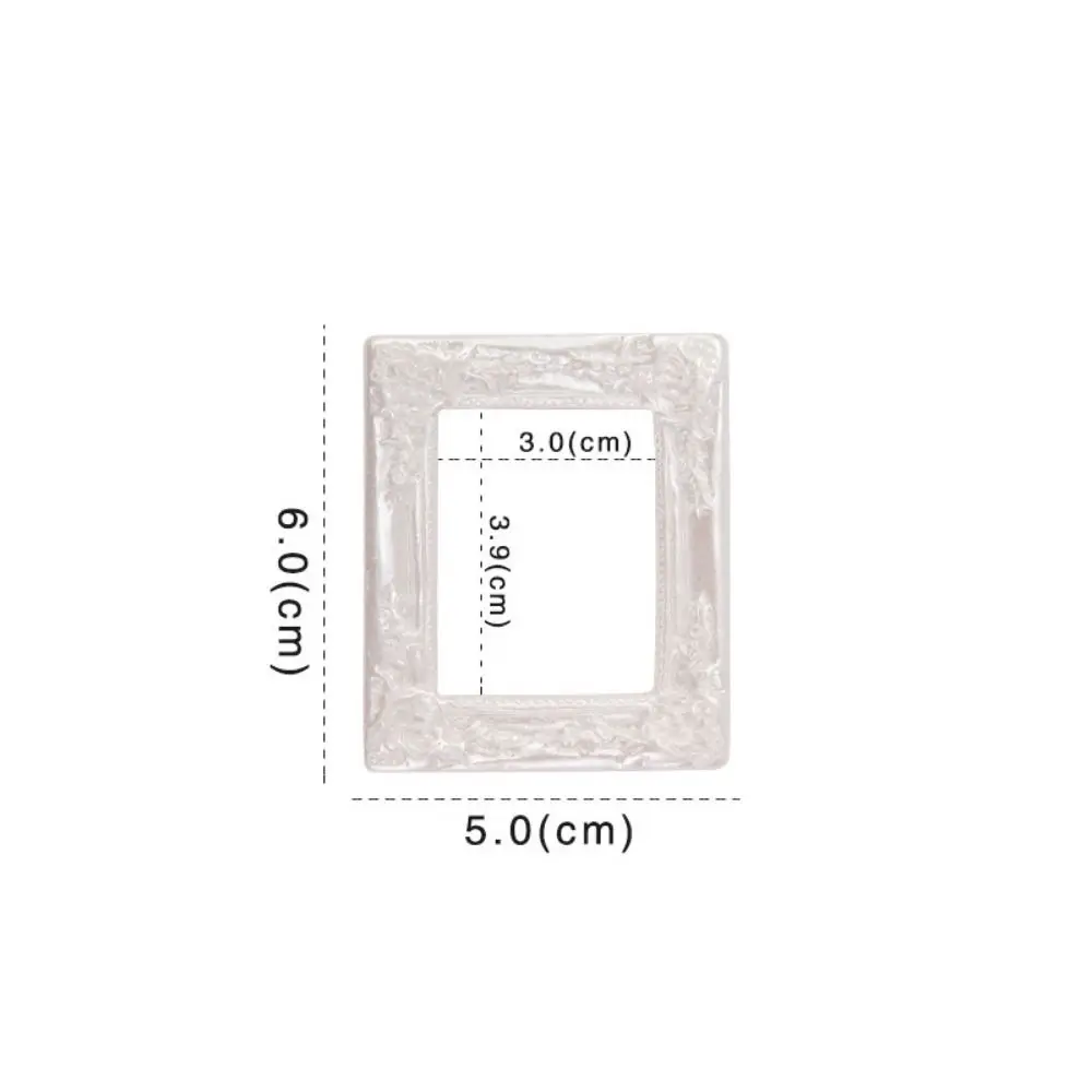 

Durable DIY Resin Photo Frame Miniature 3D Mini Mirror Props Rustic Mirror Small Model Garden Ornaments