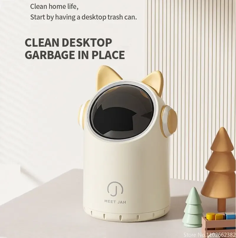

Intelligent Sensor Desktop Waste Bin for Home Office Children Bathroom Mini Small Size Bucket Anti Pinching Light Waste Bin