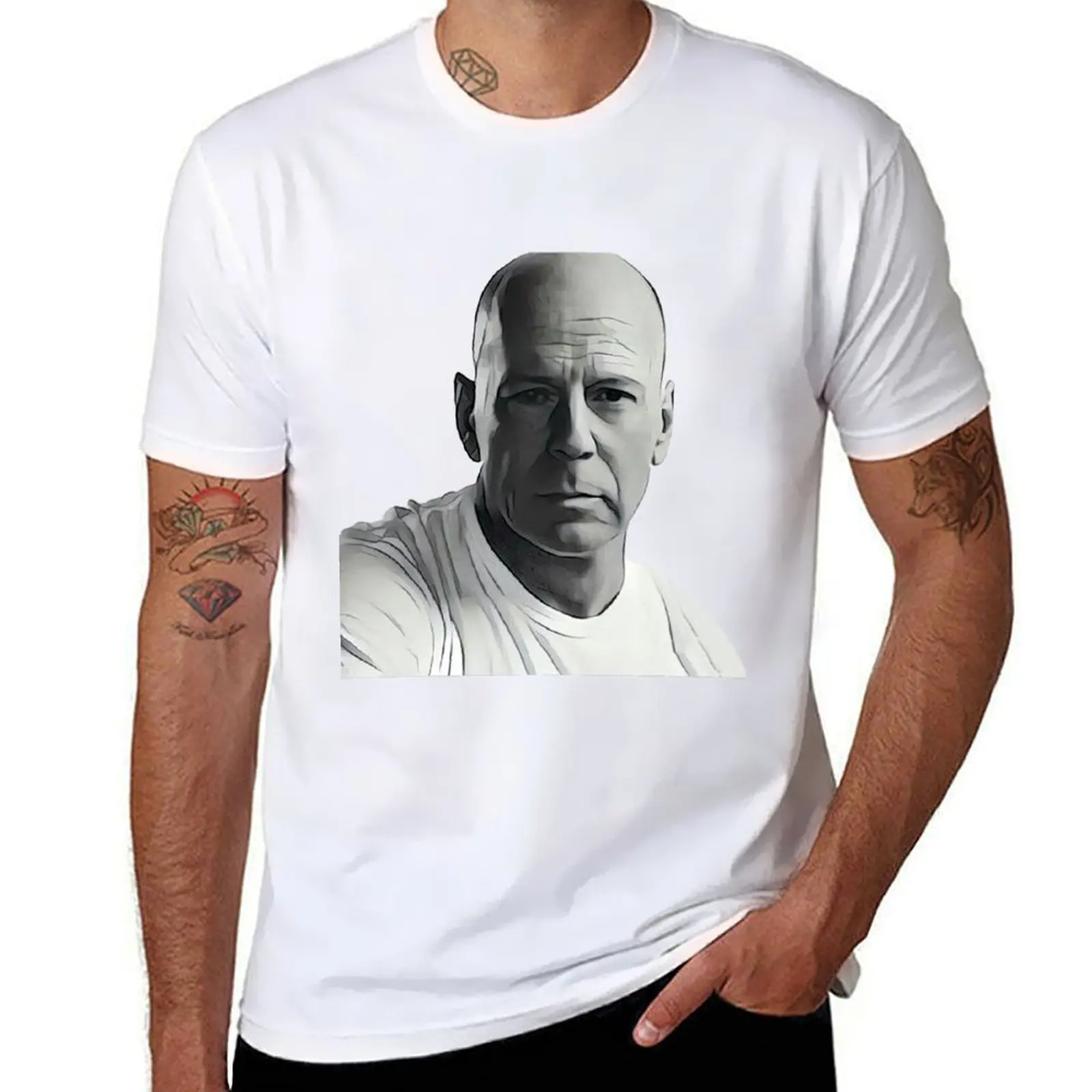 

Bruce Willis Retire T-Shirt men t shirt cotton 100% man t shirts for men T-Shirt