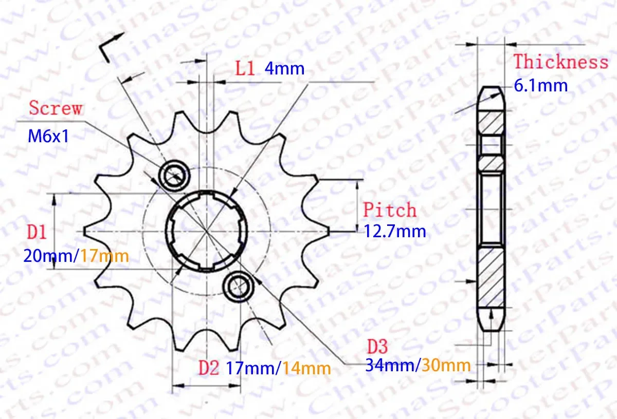 420 Front Sprocekt 9T 10T 11T 12T 13T 14T 15T 16T 17T 18T 17MM 20MM For Honda Dirt bike ATV Quad Motorcycle 50CC ~ 160CC