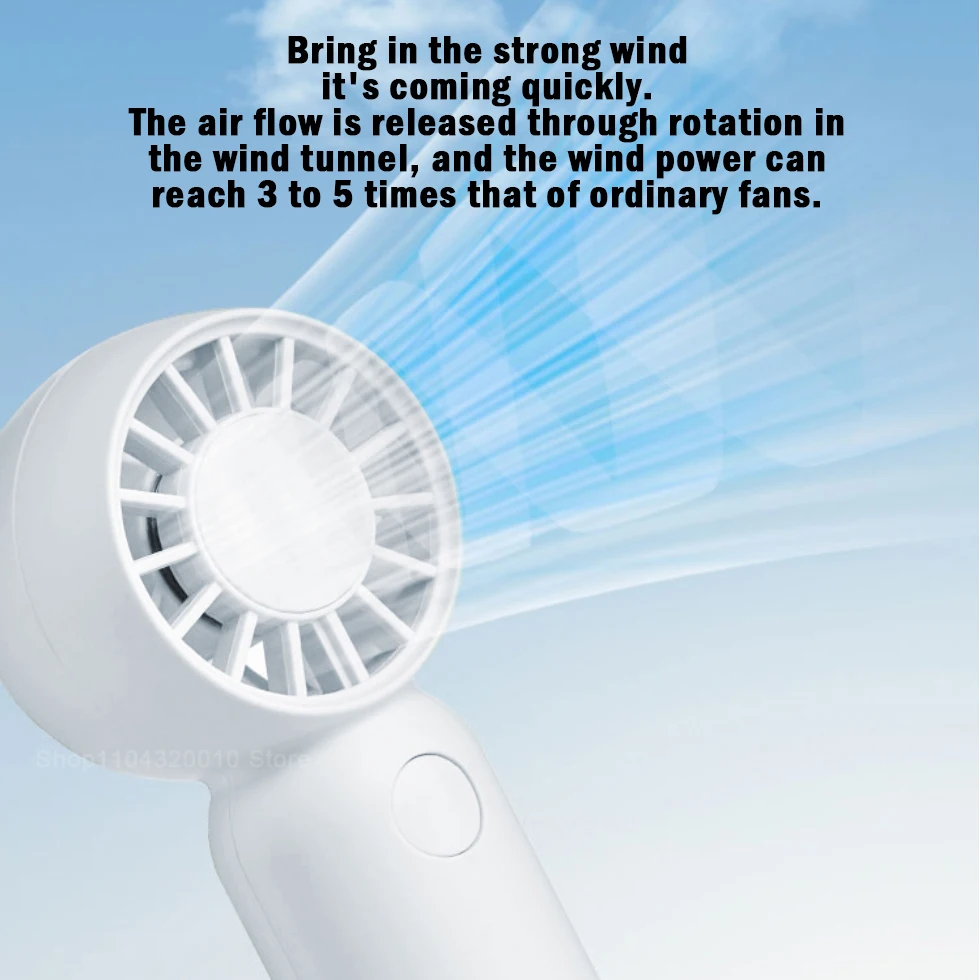 مروحة Xiaomi Mini المحمولة، مروحة جيب صغيرة محمولة، مروحة تبريد خفيفة الوزن تعمل للمكتب والسفر والتخييم وقابلة لإعادة الشحن