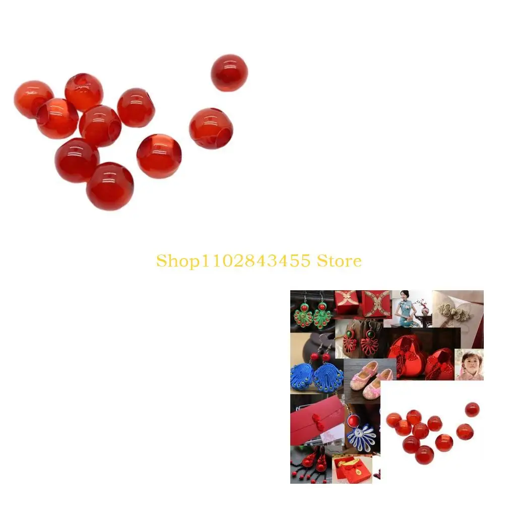 49MC 10PCS Cheongsam Button Bead Clothing Garment Accessories for Traditional Costume TangSuit Jade Bead Pearl Buttons