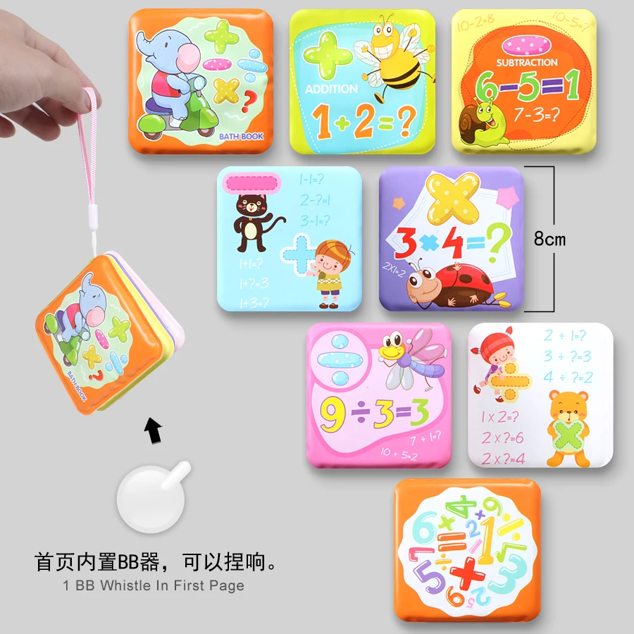 Baby Toy Swimming Bathroom Mini Bath Book For Kid,Early Learning Letters Numbers Waterproof Books Educational Toys For Babies