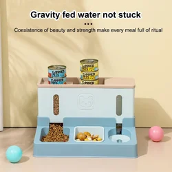 Pet Cat Dog Automatic Feeder 3-in-1 Dog Cat Feeding Food Bowl Double Bowl Drinking Water Raised Stand Dish Bowls Dog Supplies