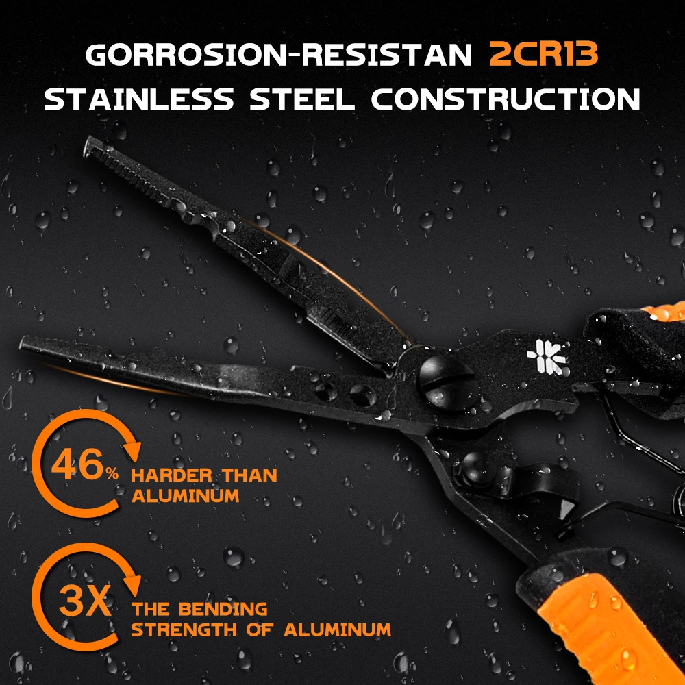 ZUKIBO Alicates multifunción pesca con afilador de anzuelos – Acero inoxidable - imagen 5