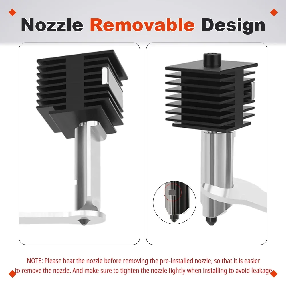 Upgraded Hotend Kit For Bambu Lab A1 A1 Mini High Flow 0.2/0.4/0.6/0.8mm Hardened Steel Nozzle Quick Swap Hot End Replacement