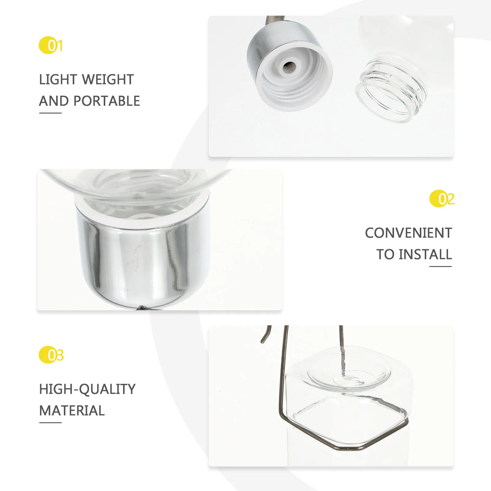 

2 Pcs Large Dog Water Bowl Dispenser Drinking Bottle Pet Drinker Hamster Stainless Steel Balls