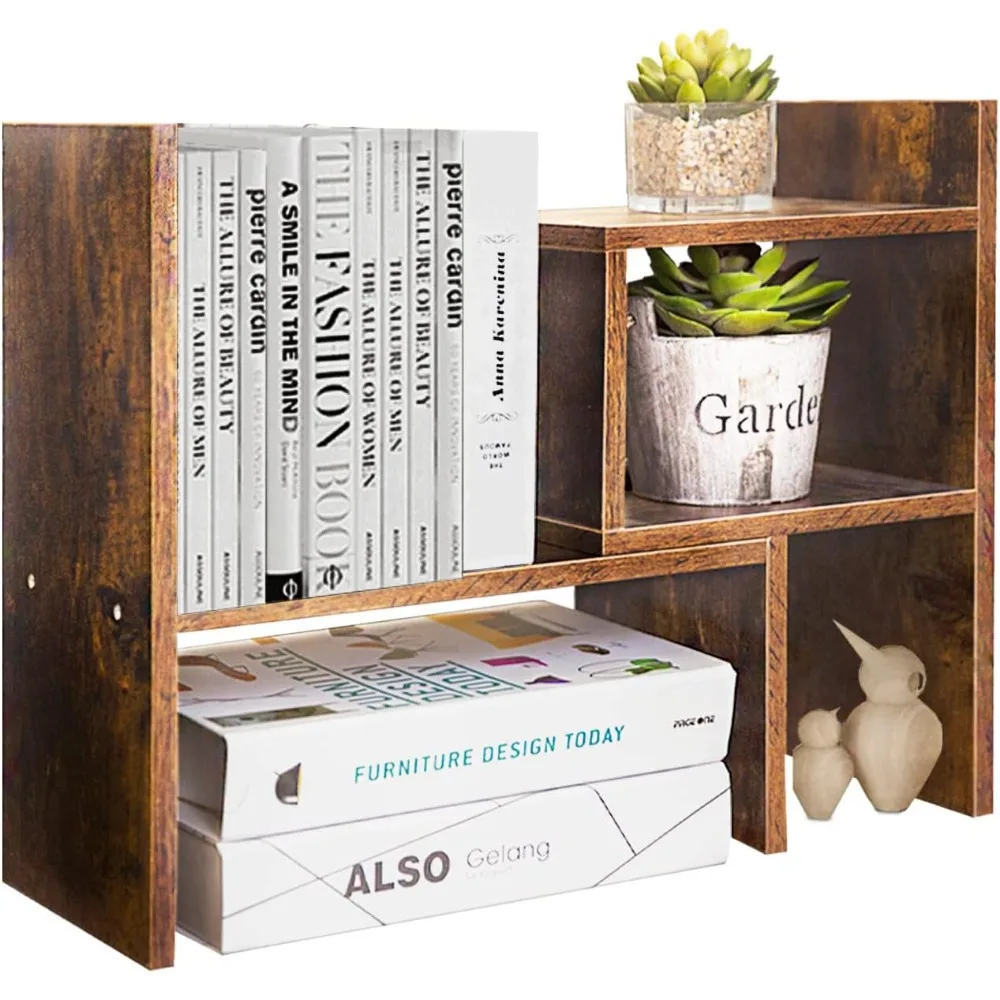 

коричнево-коричневые настольные полки и офисные полки, органайзер для настольной полки, деревянная настольная полка