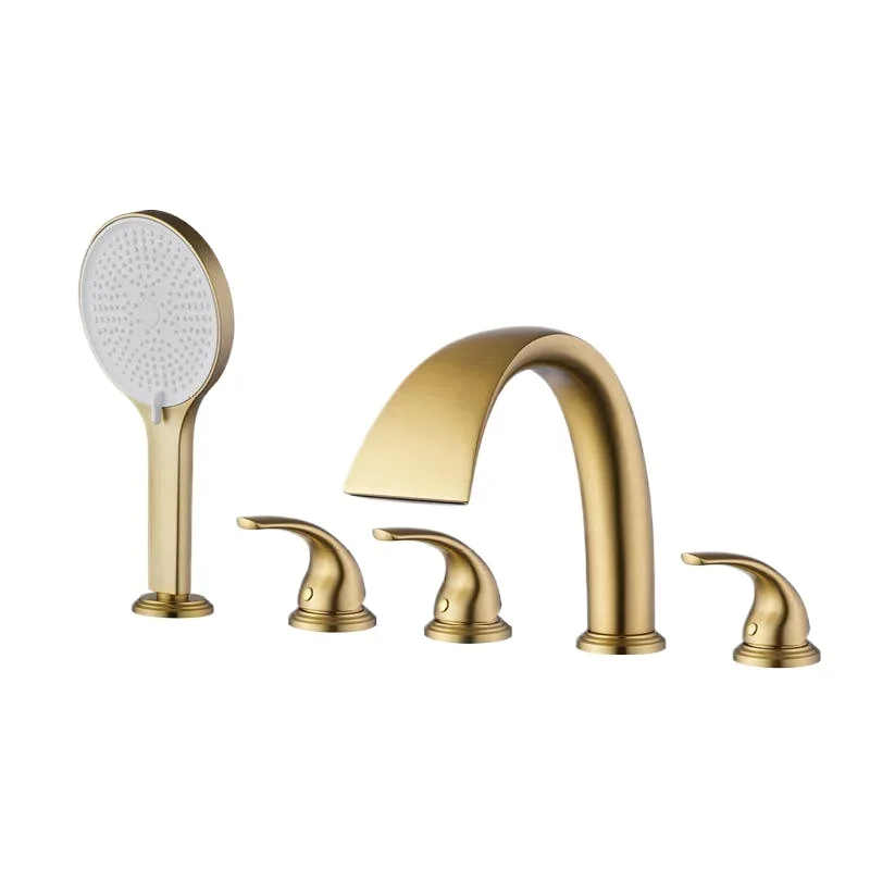 

Full copper bath shower faucet Hotel B & B household faucet 5 hole cylinder side shower