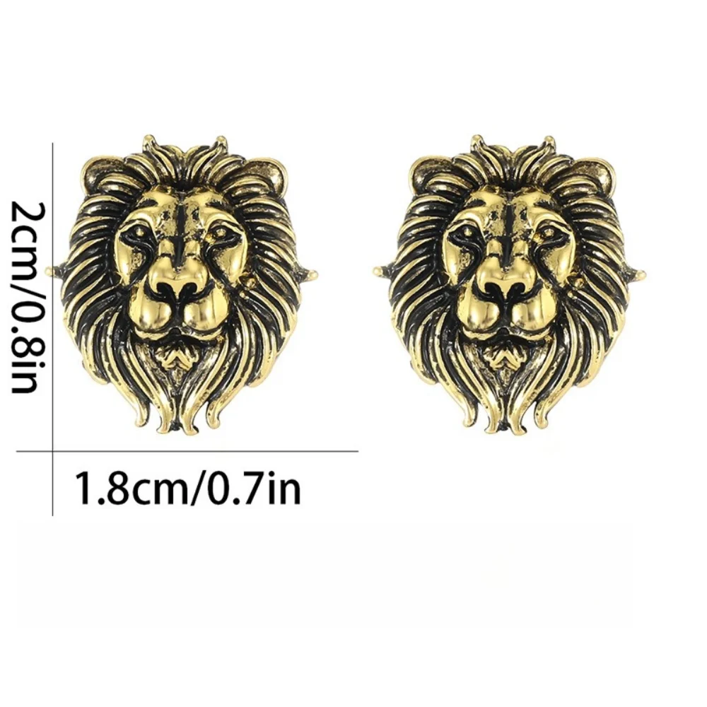 Vintage Vintage Gold Animal Cufflink Goat Wolf Cheetah Lion Head Styling Mighty Cufflinks Business Banquet Attire and Accessory