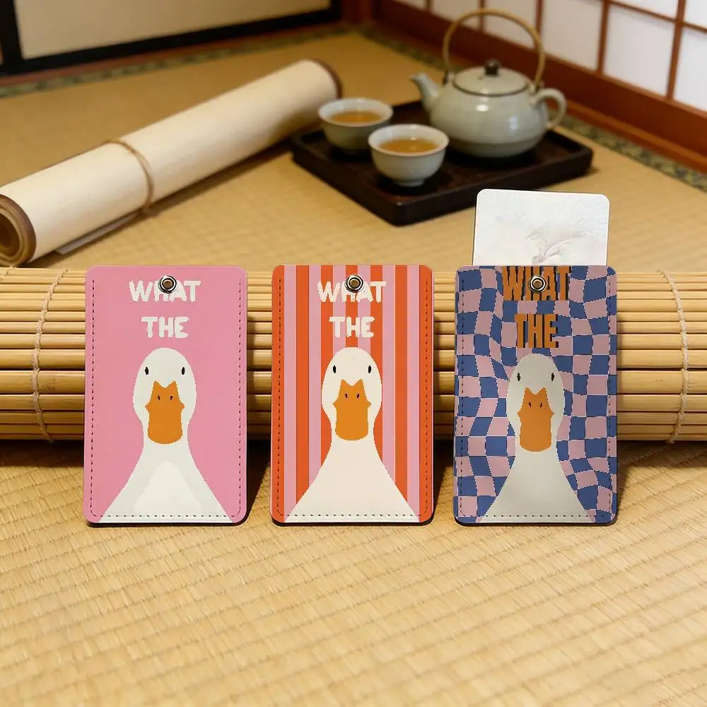 

Забавный чехол-клипса для карт с изображением утки, милый защитный чехол для банковских, автобусных, кредитных и идентификационных карт