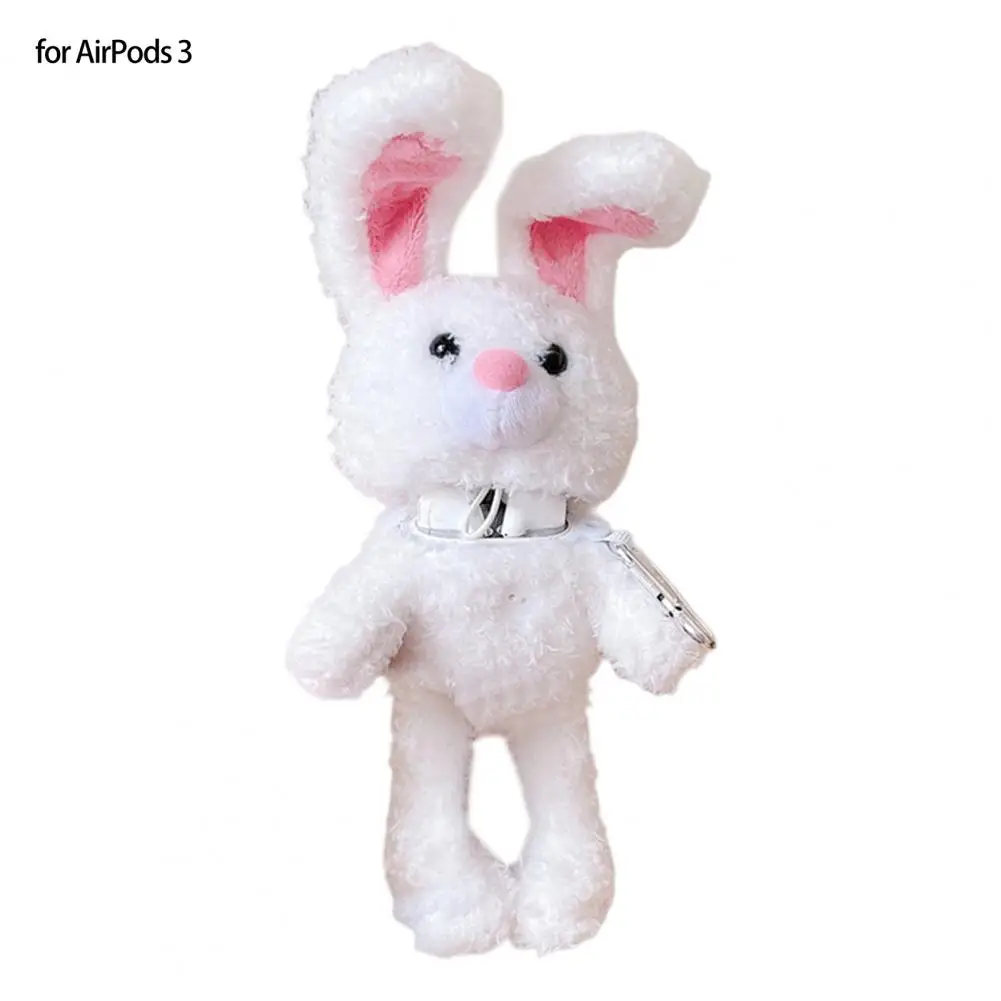 

Lovely Stylish Creative Fluffy Bunny Bluetooth-compatible Headset Case Cartoon Headphone Case with Hanging Hook