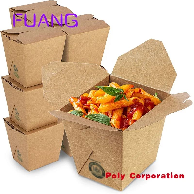 Hot Sale Custom Take Away Kraftpapier Food Box Verpakking Custom Bedrukte Papieren Dozen