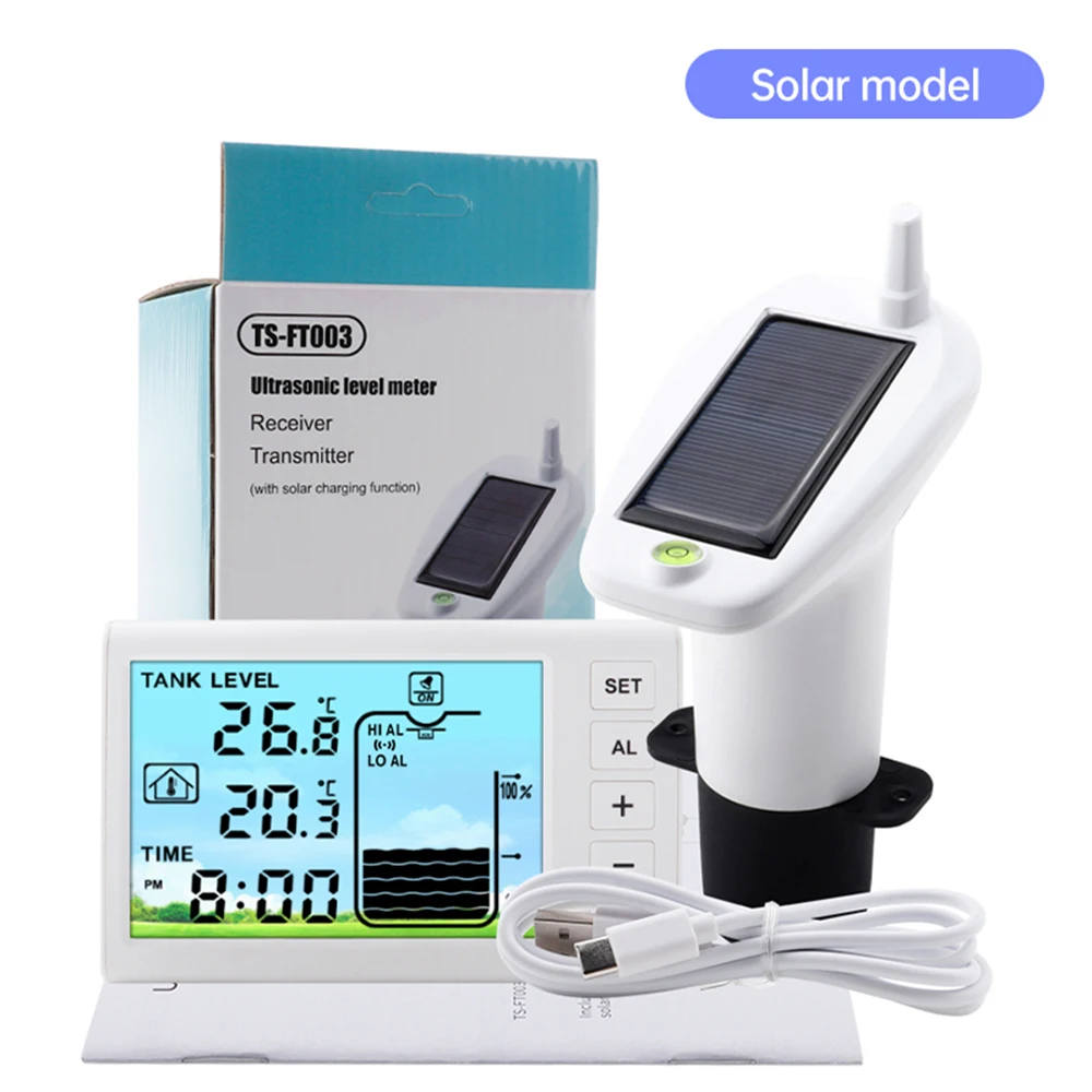 

Waterproof Outdoor Unit Electronic Digital Household Ultrasonic Level Meter Temperature Height Monitor Alarm Clock Sensor
