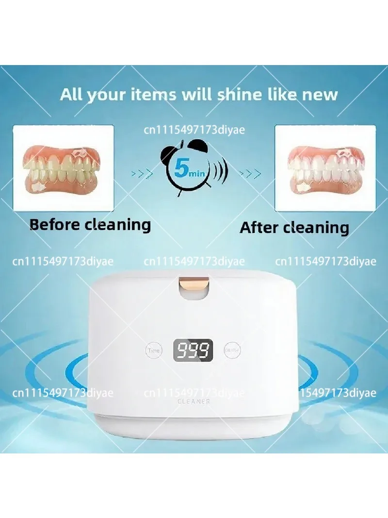 Ultrasonic Cleaner Mini Portable for Glasses Jewelry Dentures Braces Automatic Invisible Cleaning Machine
