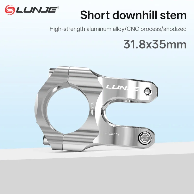 CNC Ultralight Bicycle Stem 31.8x35mm MTB Road Bike Riser Silver Aluminum Mountain Bike Handlebar Stem