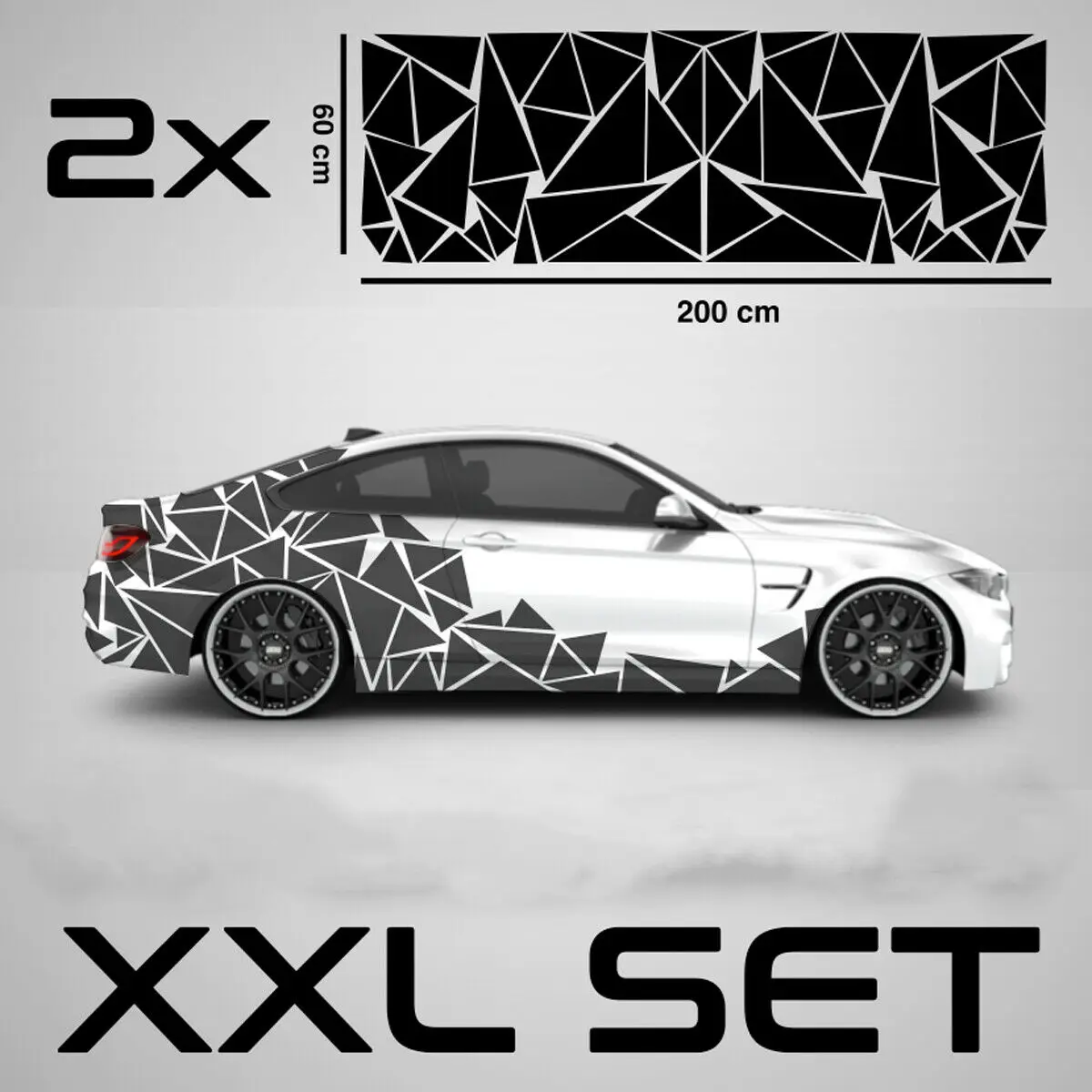 Car Camouflage kit solid hexagon honeycomb side stickers decals racing triangle