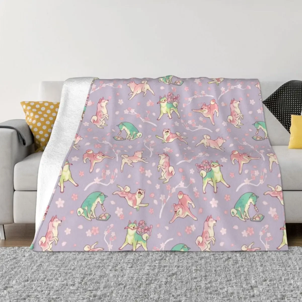 Shibakura & Matchinu in taro Throw Blanket Bed linens Comforter Retros Blankets Sofas Of Decoration Blankets