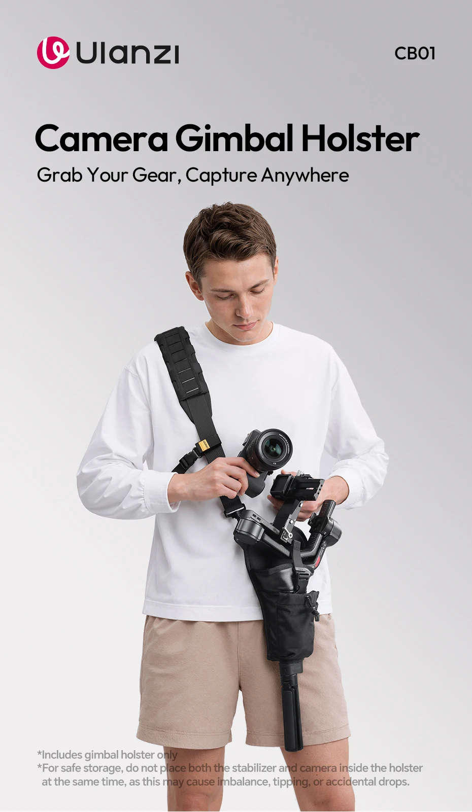 Ulanzi CB01 Kamera-Gimbal-Holster Dreipunkt-Trageriemen für DJI RS 4 Pro Mini RS 3 Mini Stabilisator – Detail 1
