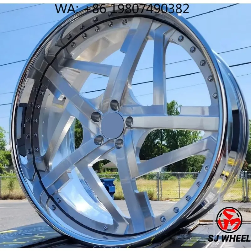 22-26 Inch T6061 Alloy 2 Piece Multi Spoke Chrome Polish Forged Rims Hot Sale Aftermarket Luxury Car Performance Wheels