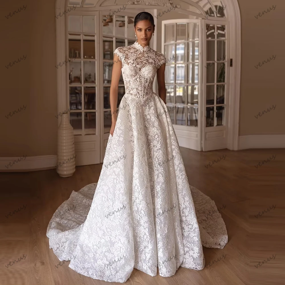 

Изысканные свадебные платья Великолепные свадебные платья Кружевные многоярусные халаты с короткими рукавами Халаты для женщин Vestidos De Novia по индивидуальному заказу 2026